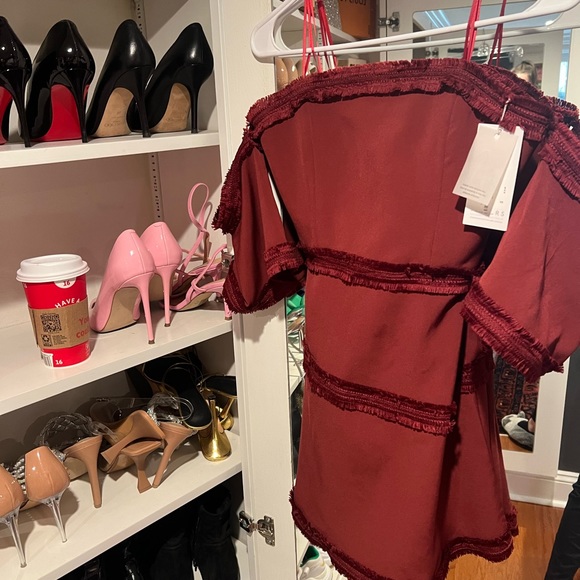 NWT Fringe Off-the-Shoulder Dress - Picture 6 of 6